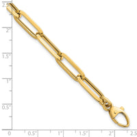 14k Polished Paperclip Link Chain 7mm Bracelet-SF3257-7.5