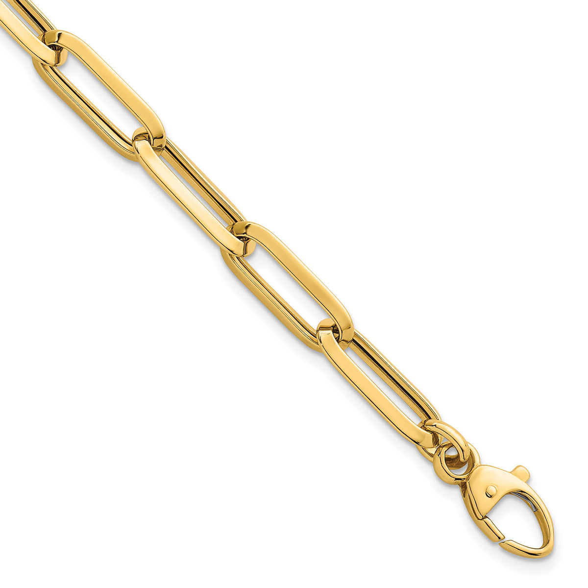 14k Polished Paperclip Link Chain 7mm Bracelet-SF3257-7.5