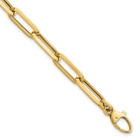 14k Polished Paperclip Link Chain 7mm Bracelet-SF3257-7.5