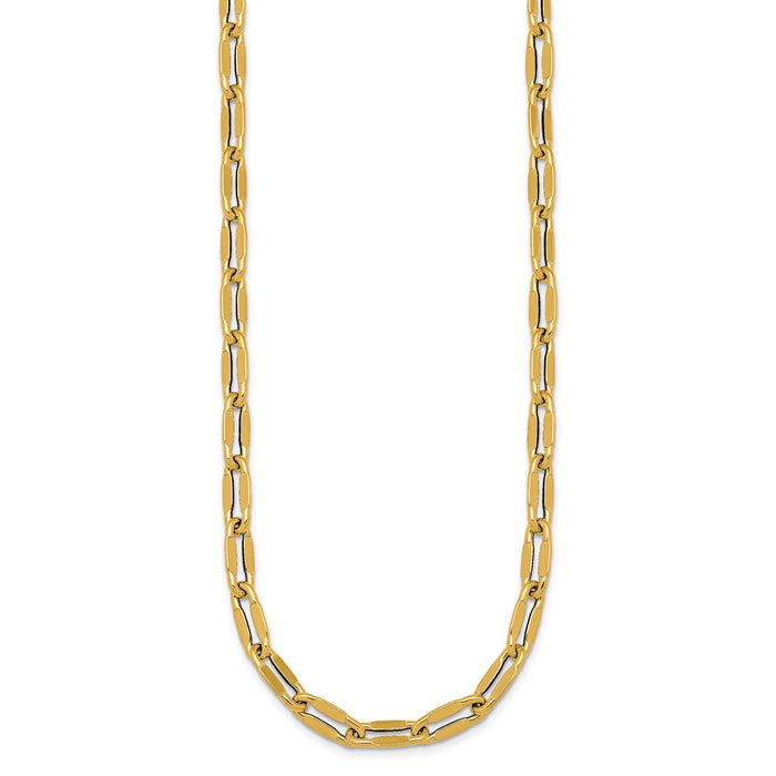 14k Polished Flat Fancy Link 18 Necklace-SF3258-18