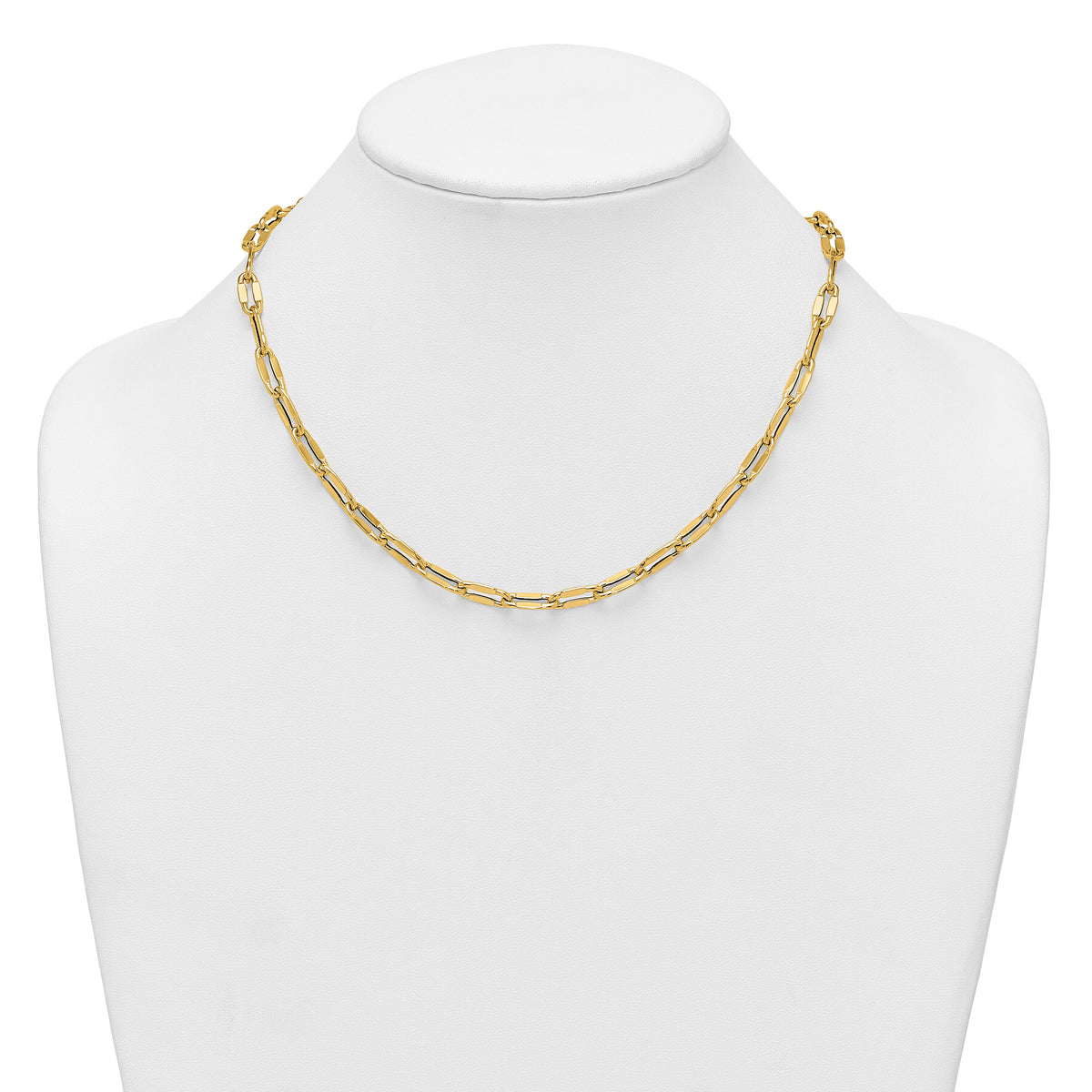 14k Polished Flat Fancy Link 18 Necklace-SF3258-18