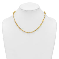 14k Polished Flat Fancy Link 18 Necklace-SF3258-18