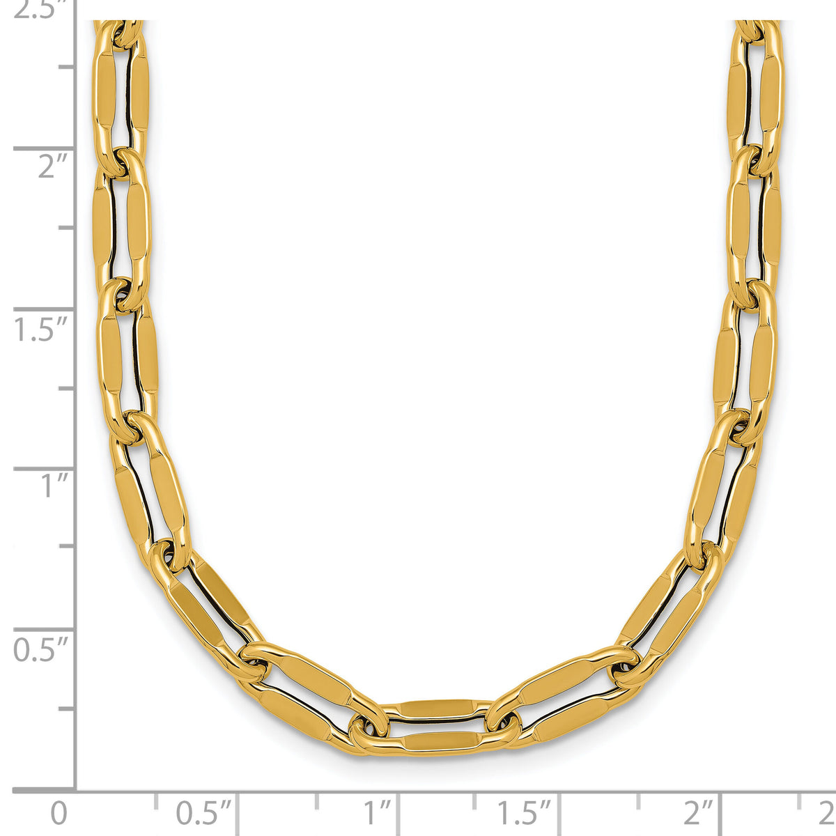 14k Polished Flat Fancy Link 18 Necklace-SF3258-18