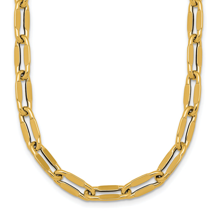 14k Polished Flat Fancy Link 18 Necklace-SF3258-18