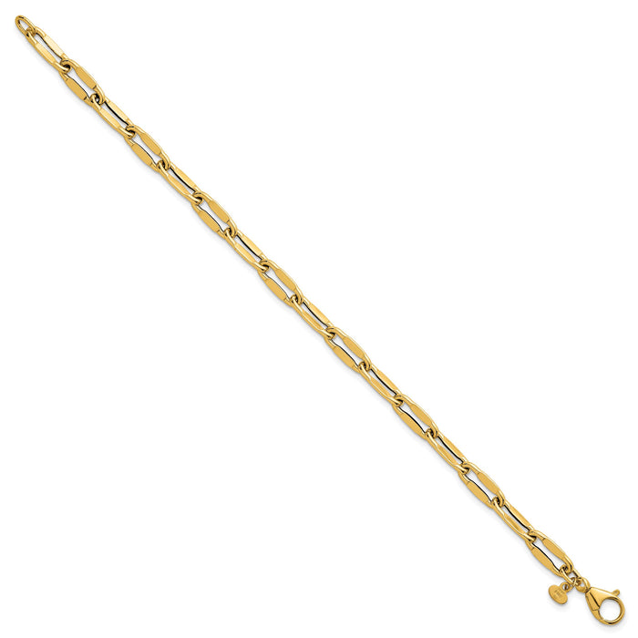 14k Polished Flat Fancy Link 7.5in Bracelet-SF3258-7.5