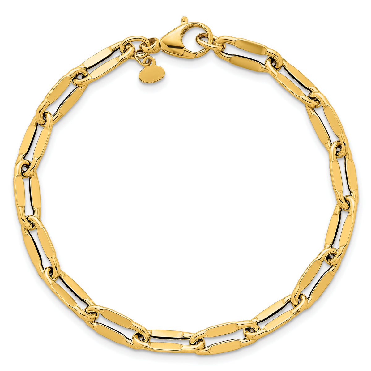 14k Polished Flat Fancy Link 7.5in Bracelet-SF3258-7.5