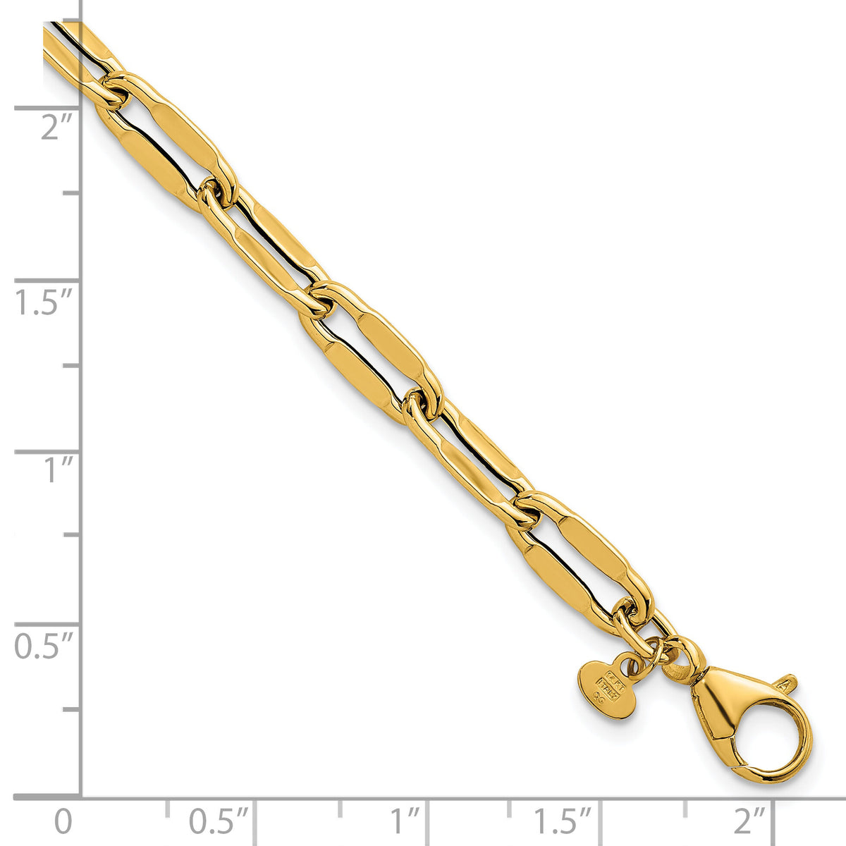 14k Polished Flat Fancy Link 7.5in Bracelet-SF3258-7.5