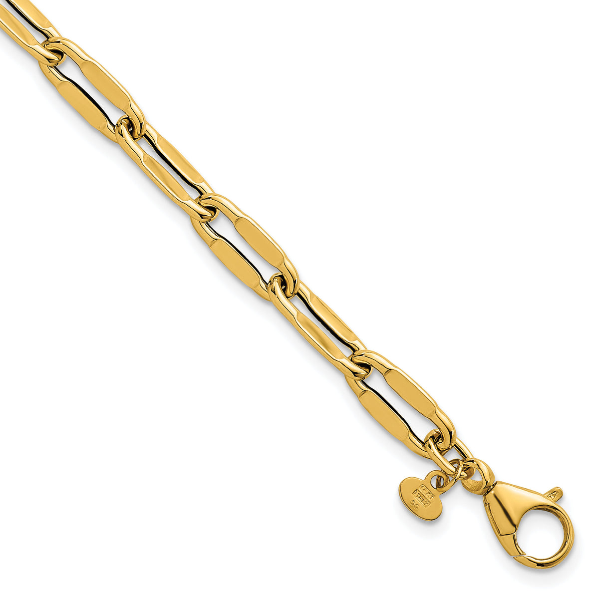 14k Polished Flat Fancy Link 7.5in Bracelet-SF3258-7.5