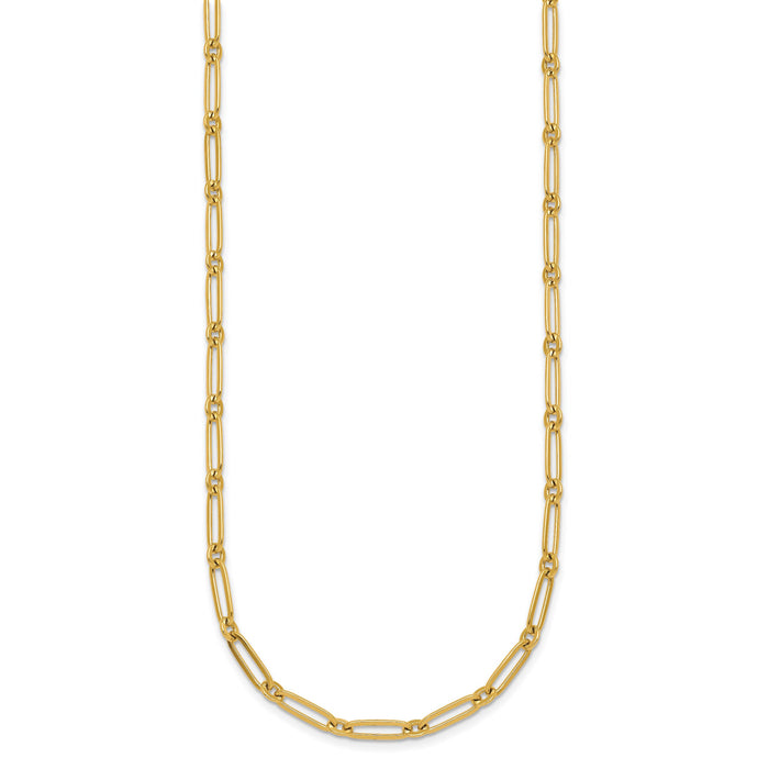 14k Polished Paperclip Link 3.75mm Necklace-SF3259-18
