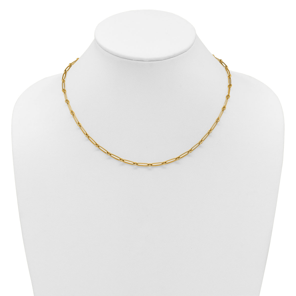 14k Polished Paperclip Link 3.75mm Necklace-SF3259-18
