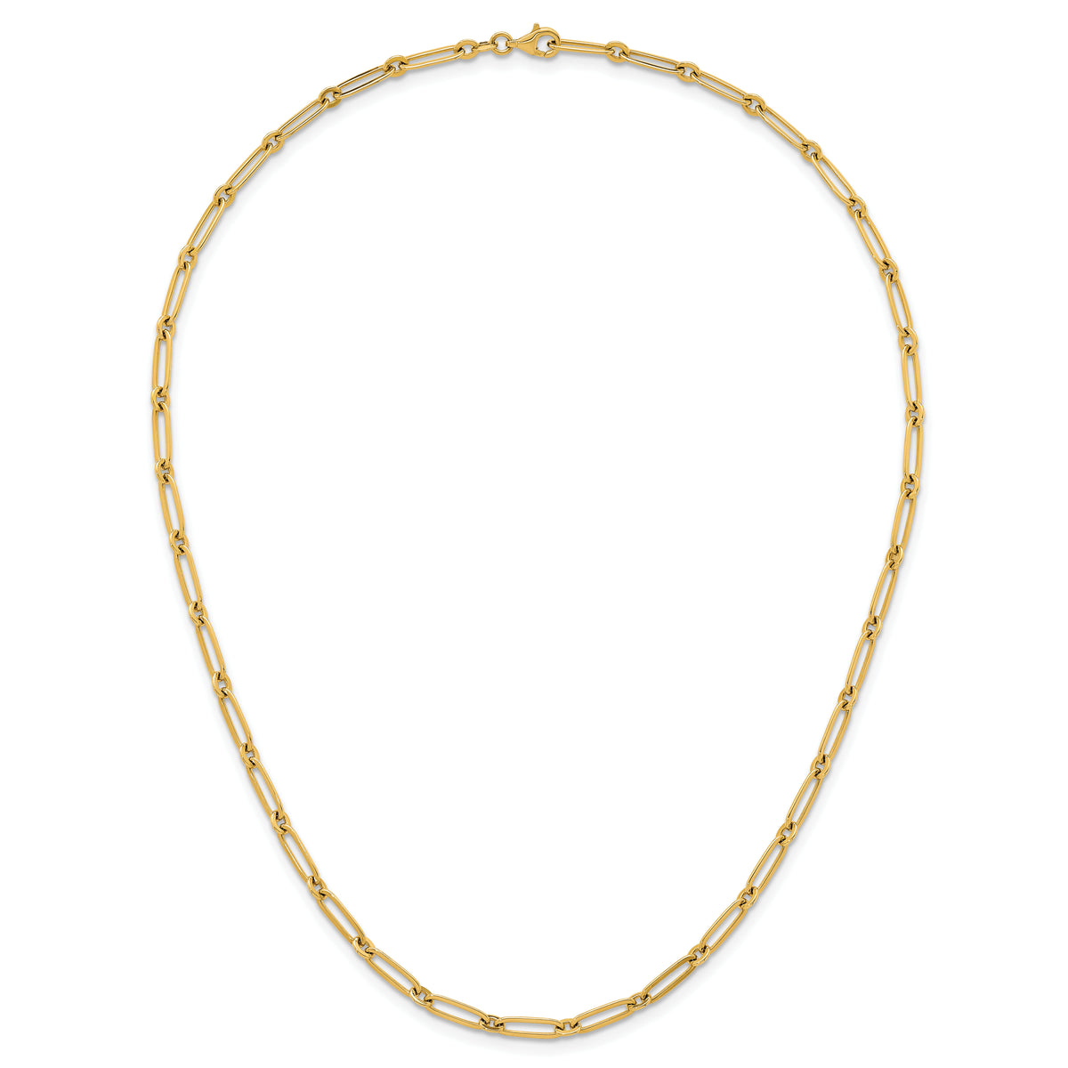 14k Polished Paperclip Link 3.75mm Necklace-SF3259-18