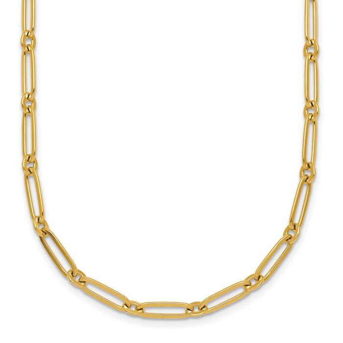 14k Polished Paperclip Link 3.75mm Necklace-SF3259-18