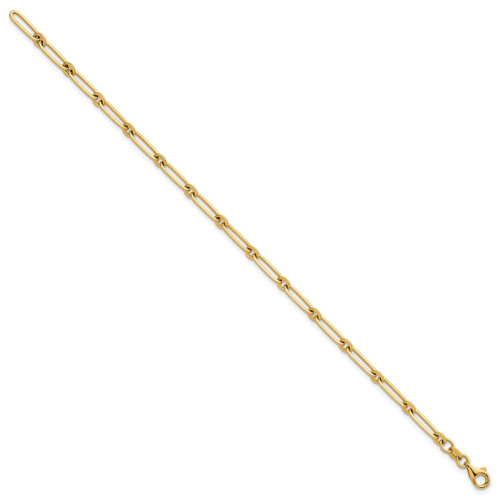 14k Polished Paperclip Link 3.75mm Bracelet-SF3259-7.25