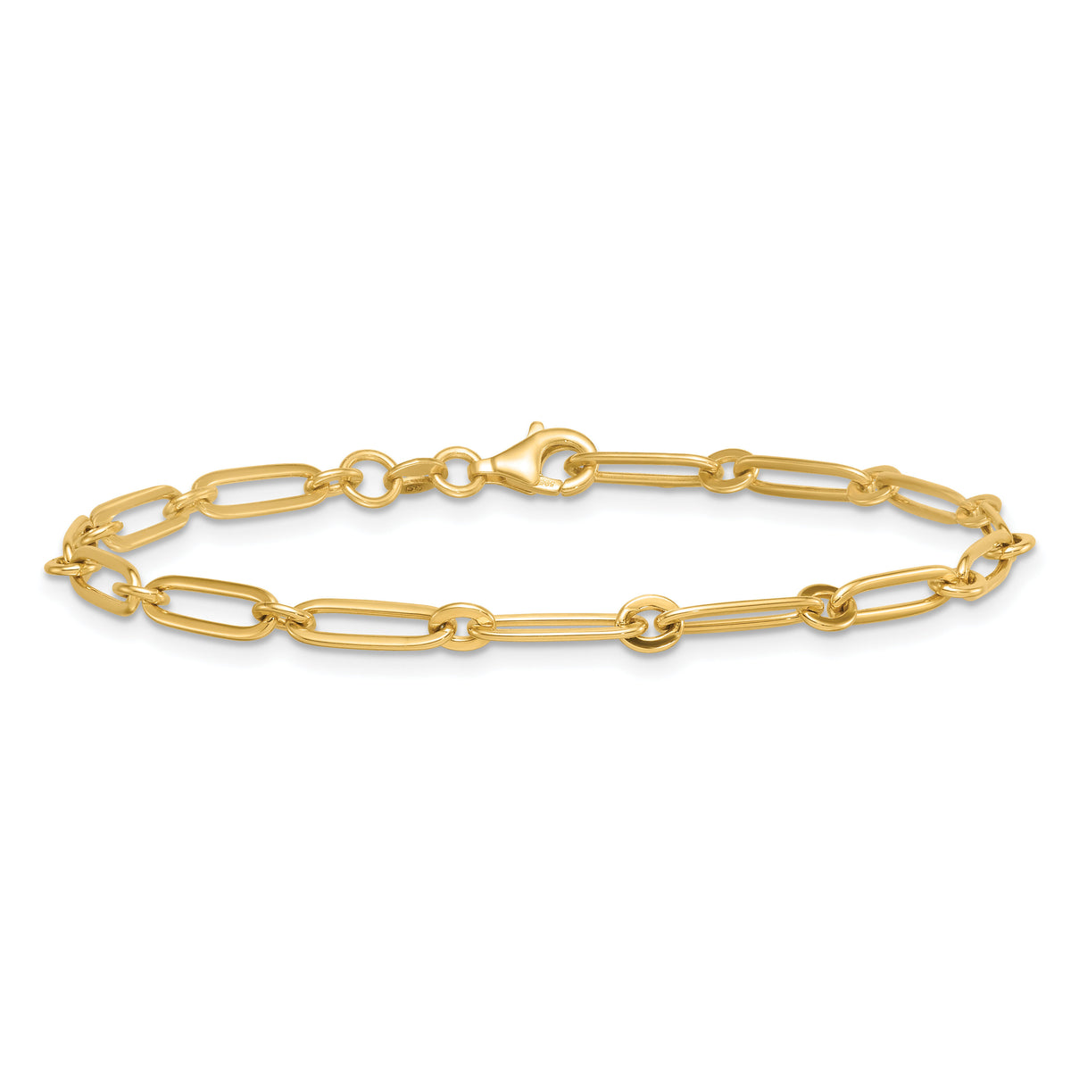 14k Polished Paperclip Link 3.75mm Bracelet-SF3259-7.25