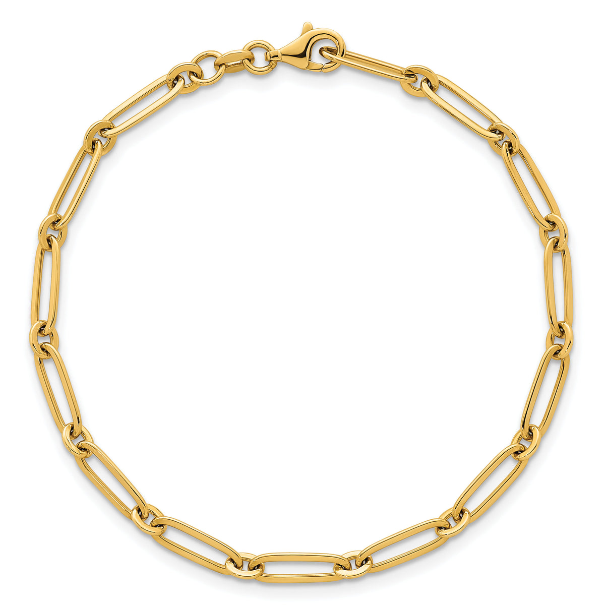 14k Polished Paperclip Link 3.75mm Bracelet-SF3259-7.25