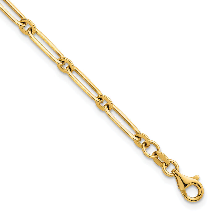 14k Polished Paperclip Link 3.75mm Bracelet-SF3259-7.25