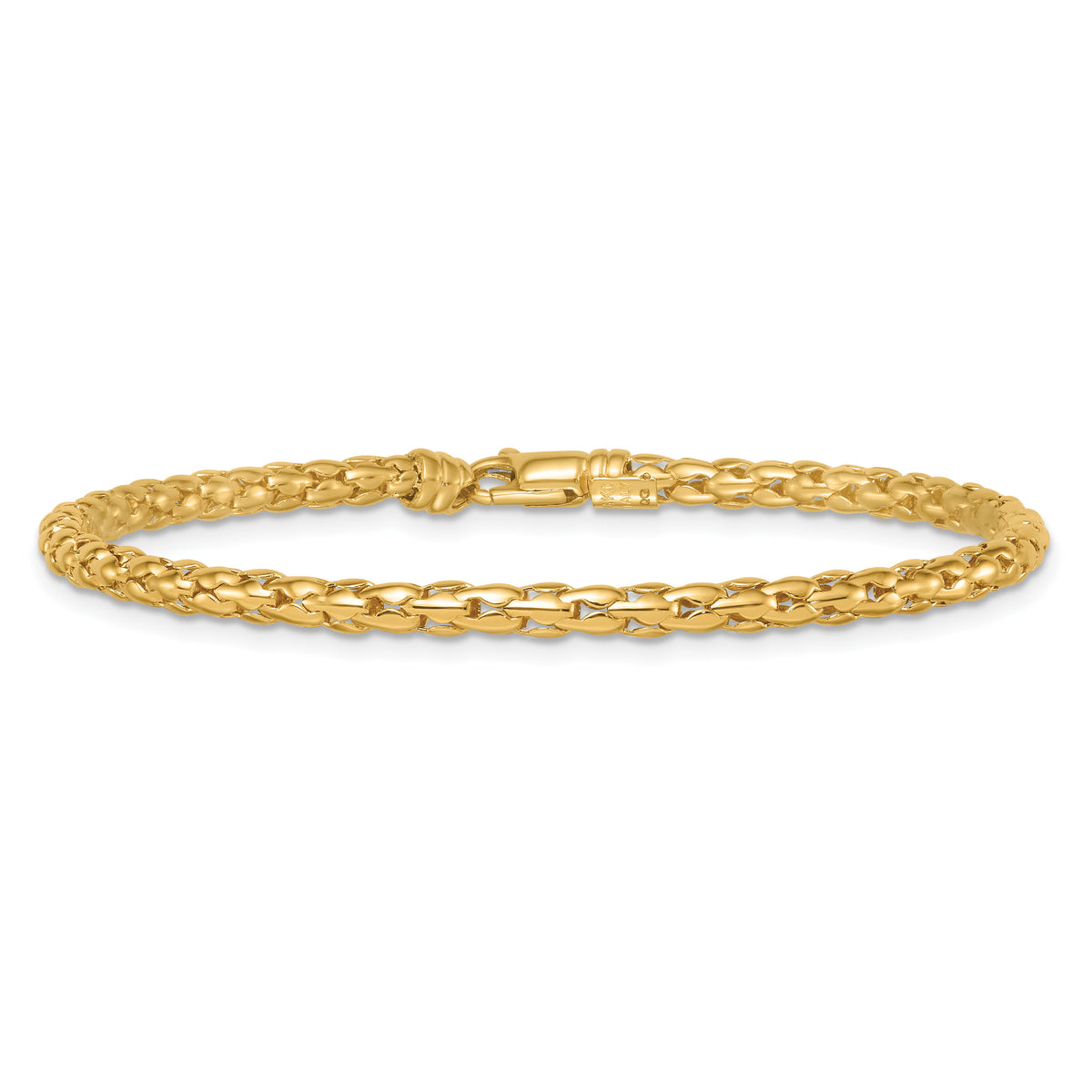 14k Polished Fancy 3.5mm Bracelet-SF3263-7.25