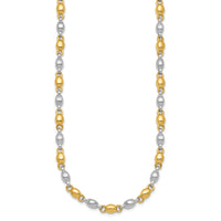 14k Two Tone Polished Round Fancy Link 5.25mm Necklace-SF3264-18