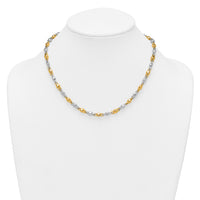 14k Two Tone Polished Round Fancy Link 5.25mm Necklace-SF3264-18