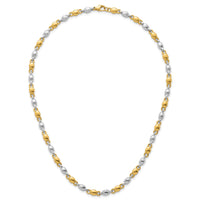 14k Two Tone Polished Round Fancy Link 5.25mm Necklace-SF3264-18