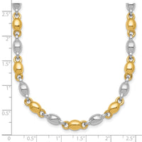 14k Two Tone Polished Round Fancy Link 5.25mm Necklace-SF3264-18