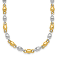 14k Two Tone Polished Round Fancy Link 5.25mm Necklace-SF3264-18