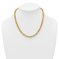 14k Polished and Textured Fancy Link 18in Necklace-SF3266-18