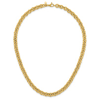 14k Polished and Textured Fancy Link 18in Necklace-SF3266-18
