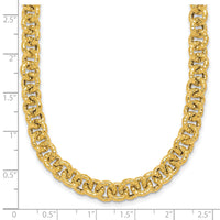 14k Polished and Textured Fancy Link 18in Necklace-SF3266-18