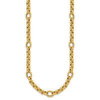 14k Polished and Textured Fancy Link 18in Necklace-SF3267-18