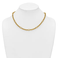 14k Polished and Textured Fancy Link 18in Necklace-SF3267-18