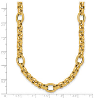 14k Polished and Textured Fancy Link 18in Necklace-SF3267-18