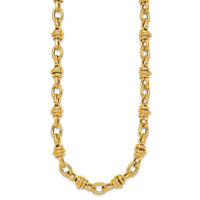 14k Polished and Textured Fancy Link 18in Necklace-SF3268-18