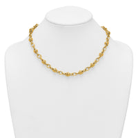 14k Polished and Textured Fancy Link 18in Necklace-SF3268-18