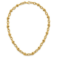 14k Polished and Textured Fancy Link 18in Necklace-SF3268-18