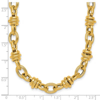 14k Polished and Textured Fancy Link 18in Necklace-SF3268-18