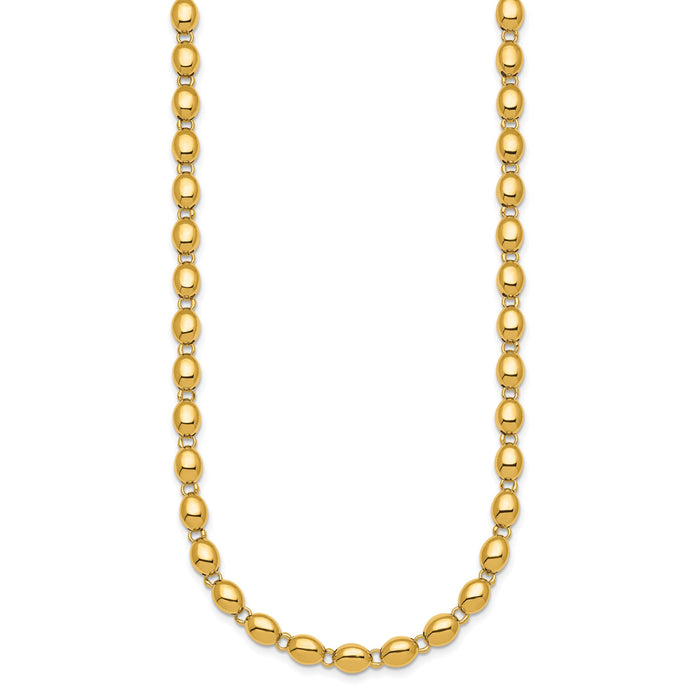 14k Polished Beaded Fancy Link 5.25mm Necklace-SF3271-18