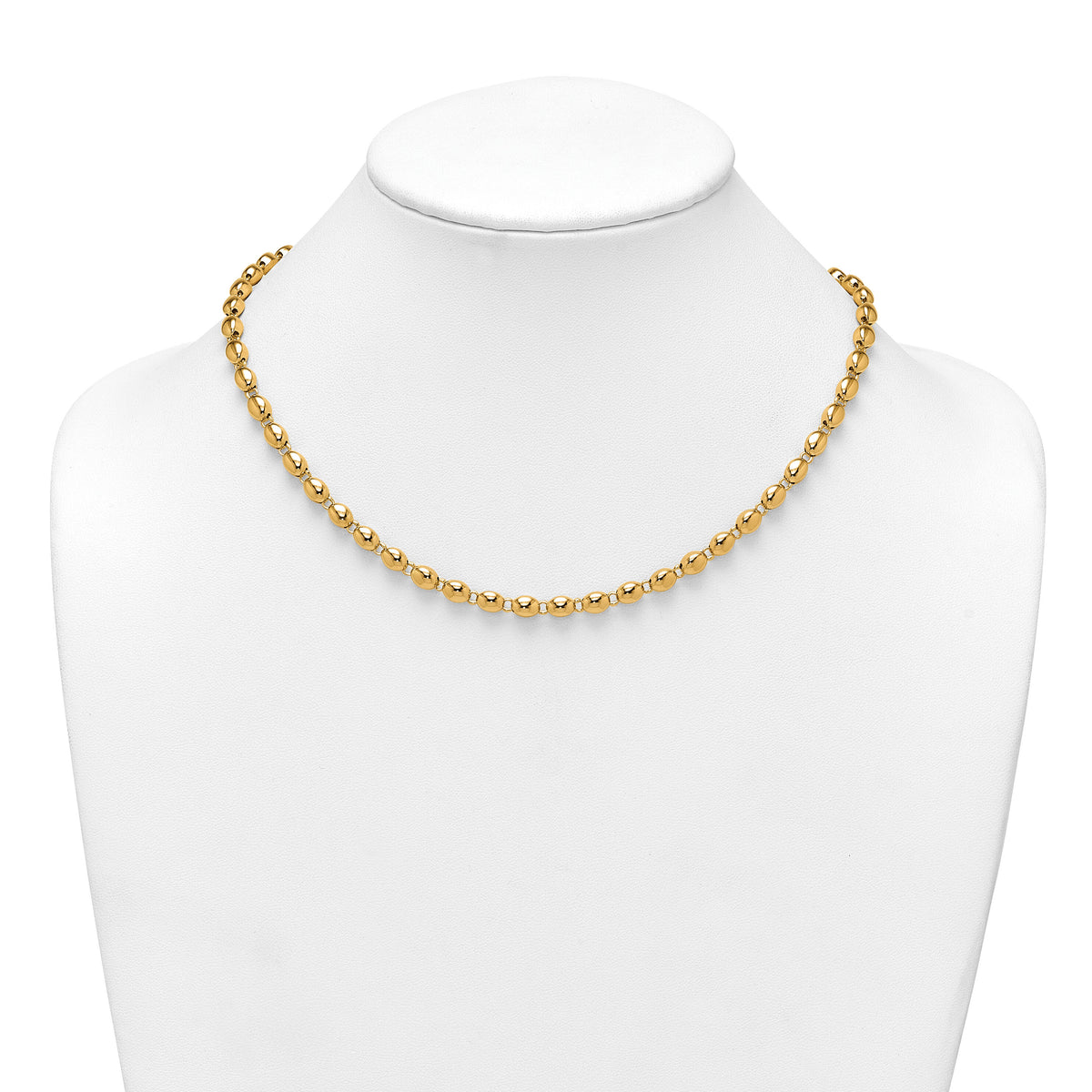 14k Polished Beaded Fancy Link 5.25mm Necklace-SF3271-18