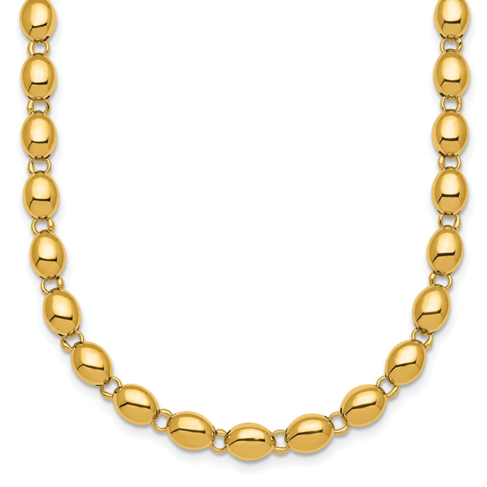 14k Polished Beaded Fancy Link 5.25mm Necklace-SF3271-18