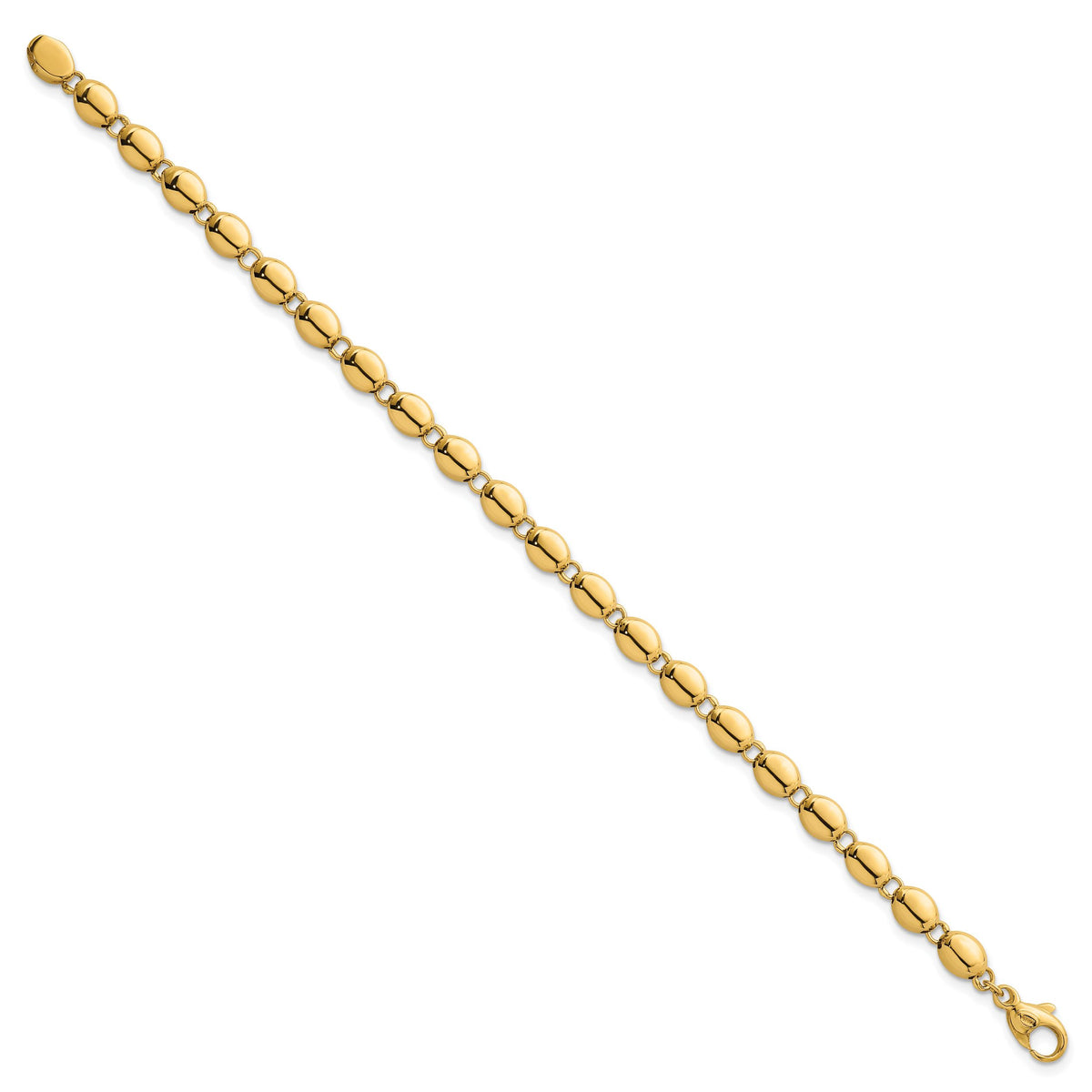 14k Polished  Fancy Beaded Link 5.25mm Bracelet-SF3271-7.25