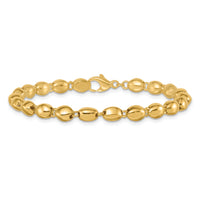 14k Polished  Fancy Beaded Link 5.25mm Bracelet-SF3271-7.25