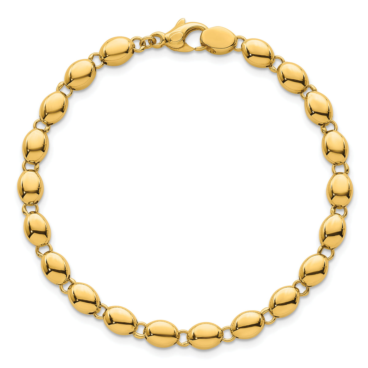 14k Polished  Fancy Beaded Link 5.25mm Bracelet-SF3271-7.25