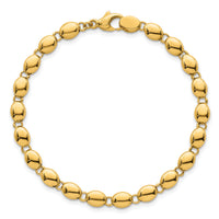 14k Polished  Fancy Beaded Link 5.25mm Bracelet-SF3271-7.25