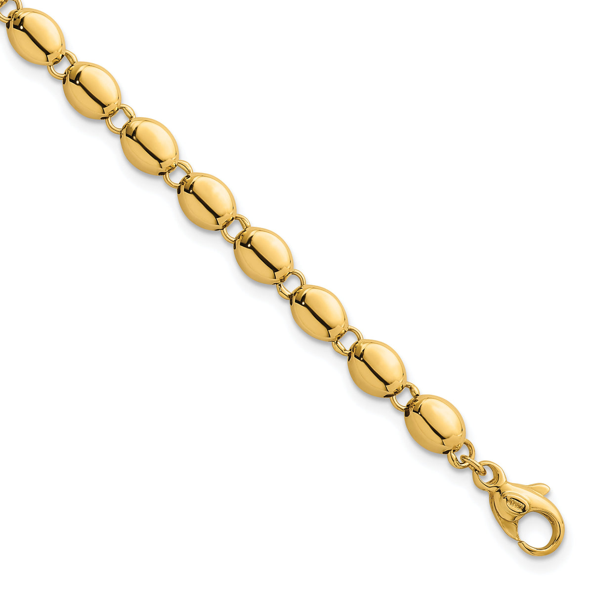 14k Polished  Fancy Beaded Link 5.25mm Bracelet-SF3271-7.25