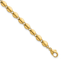 14k Polished  Fancy Beaded Link 5.25mm Bracelet-SF3271-7.25