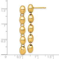 14k Polished Round Fancy Link 5.25mm Post Dangle Earrings-SF3271E