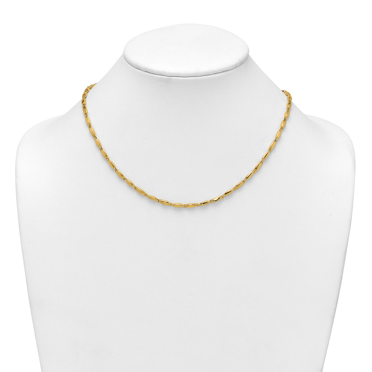 14k Polished Fancy Link 3mm Necklace-SF3273-18