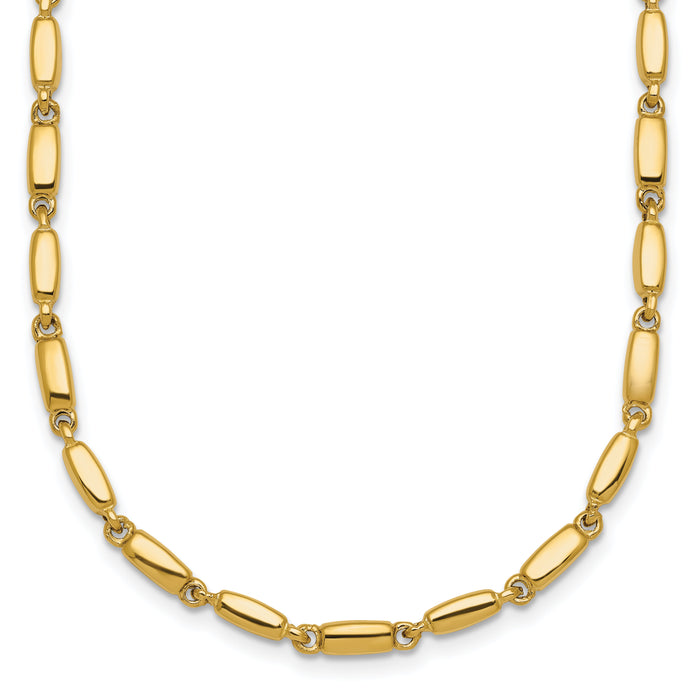 14k Polished Fancy Link 3mm Necklace-SF3273-18