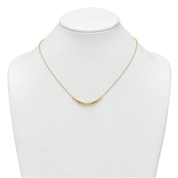 14K Polished Diamond-cut and Beaded 16in w/ 2in Ext Necklace-SF3274-16