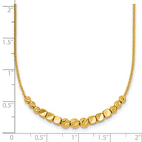 14K Polished Diamond-cut and Beaded 16in w/ 2in Ext Necklace-SF3274-16